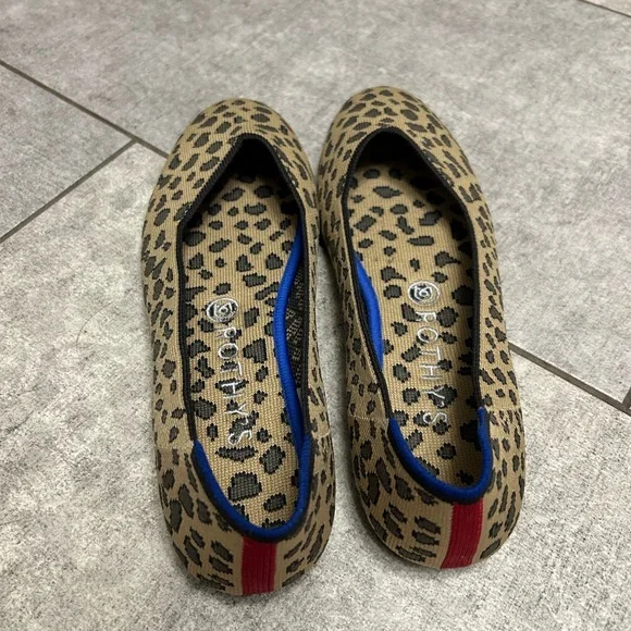 Rothy's Tan and Black Leopard Flats 8.5 - Picture 3 of 6